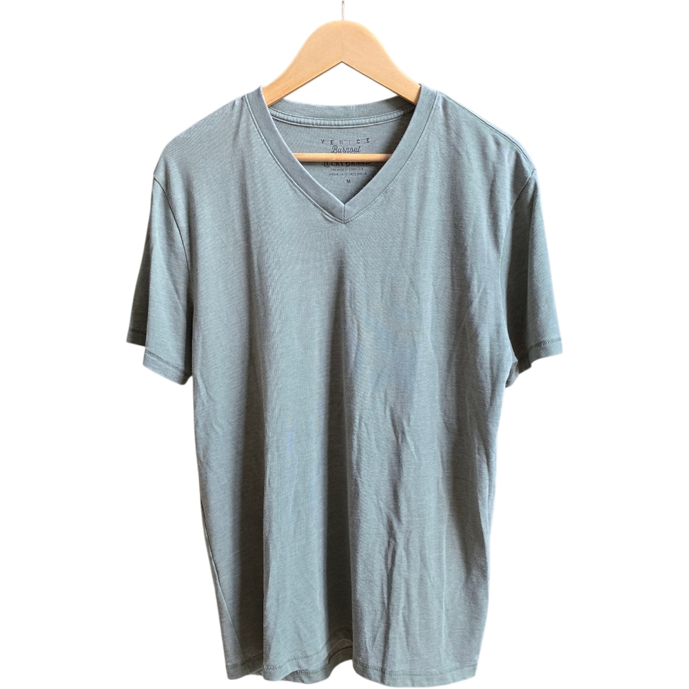 Lucky Brand Venice Burnout V-Neck Tee | Green | Medium
